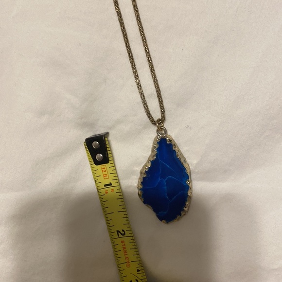 Blue and gold ABS rock necklace - Picture 6 of 8